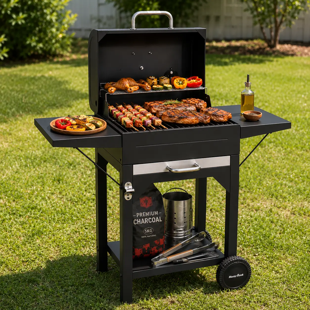 MASTERCOOK charcoal BBQ grill — image 1